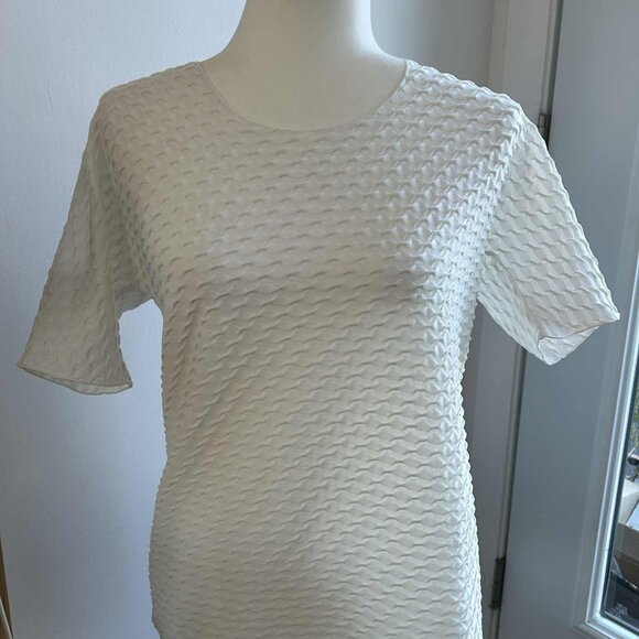 Armani Collezioni White Wave-Textured Luxe Knit Top – EU 44 - Picture 5 of 9